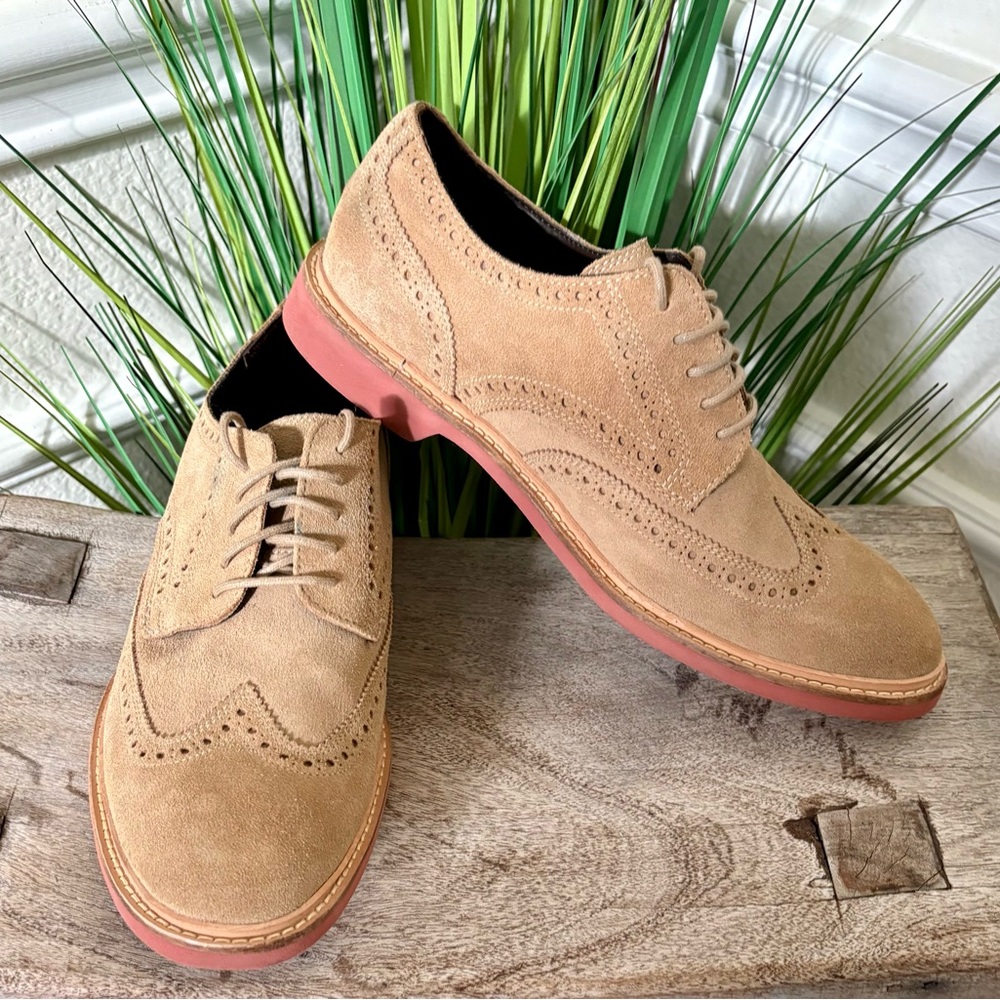 Cole Haan Wingtip Tan Suede Oxfords - Picture 4 of 9